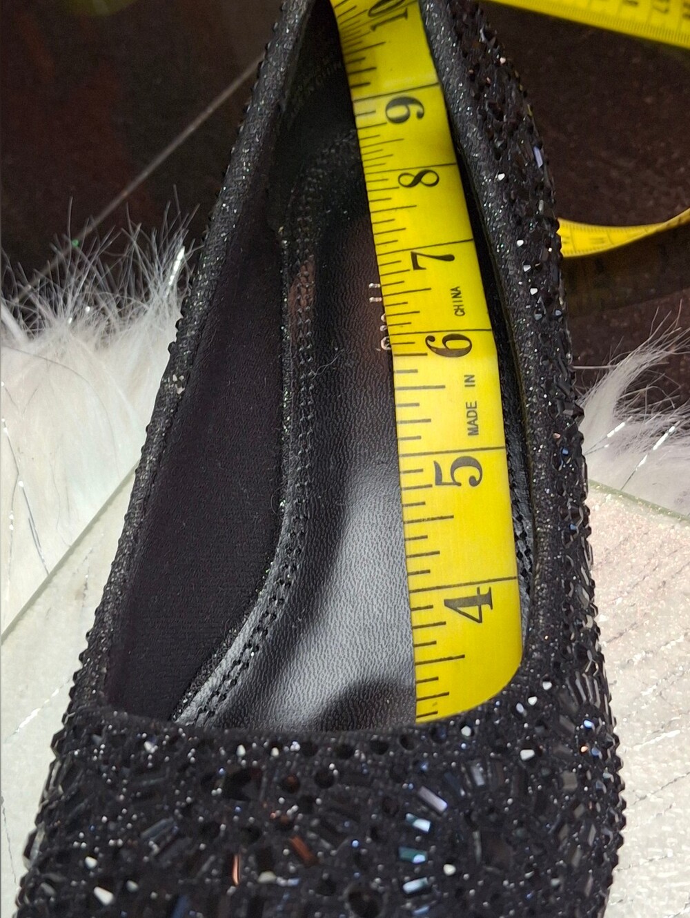 Silver Slipper Black Embellished Rhinestone Pumps Dress Heels Women Size 6 - Picture 15 of 16